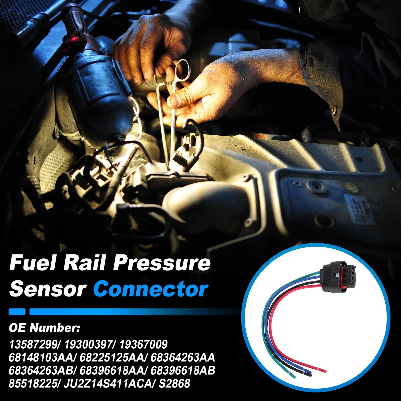 Fuel Rail Pressure Sensor Connector Pigtail Replacement for GMC Sierra Duramax (2017–2024)