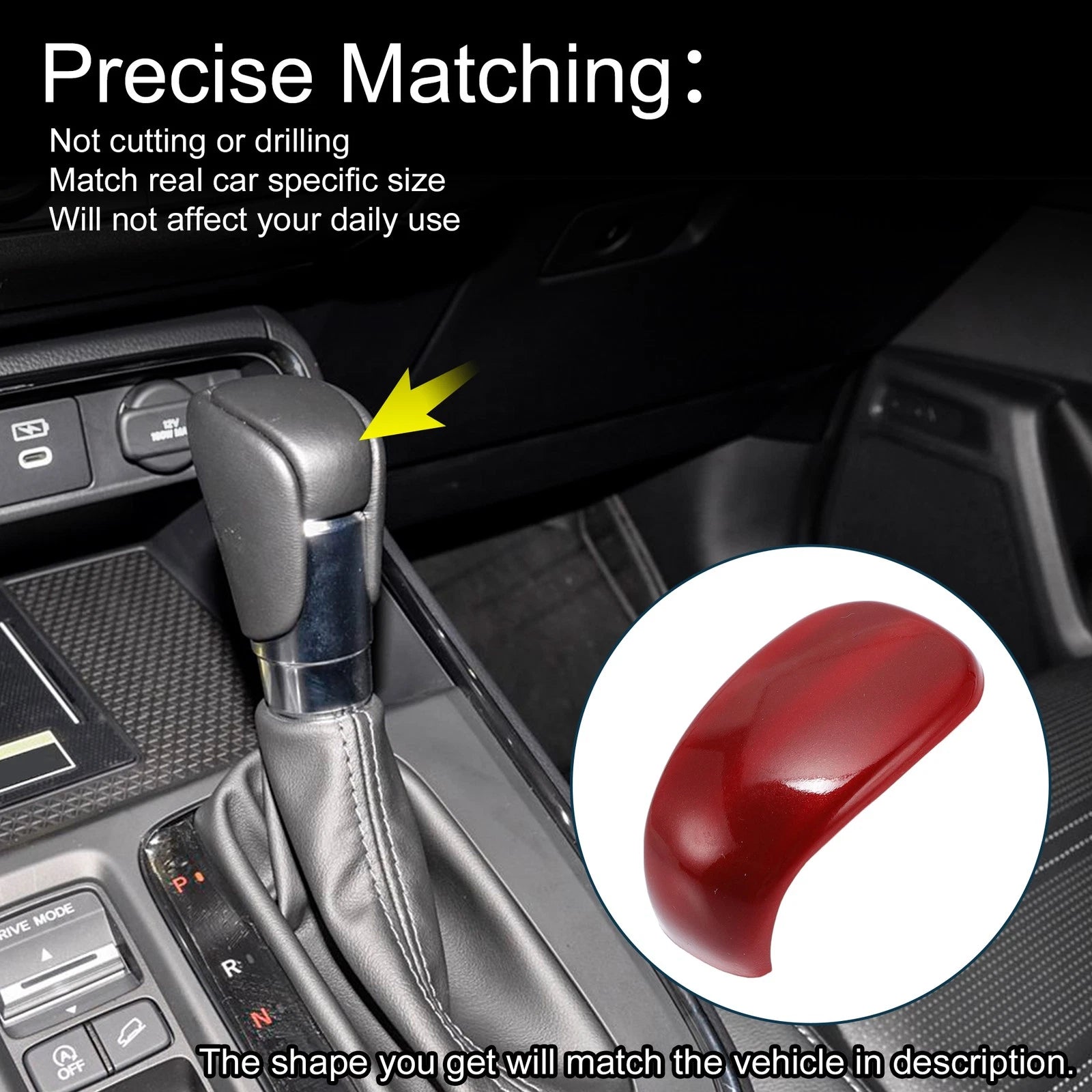 Gear Shift Knob Cover Replacement for Honda CR-V (2023–2025) Red