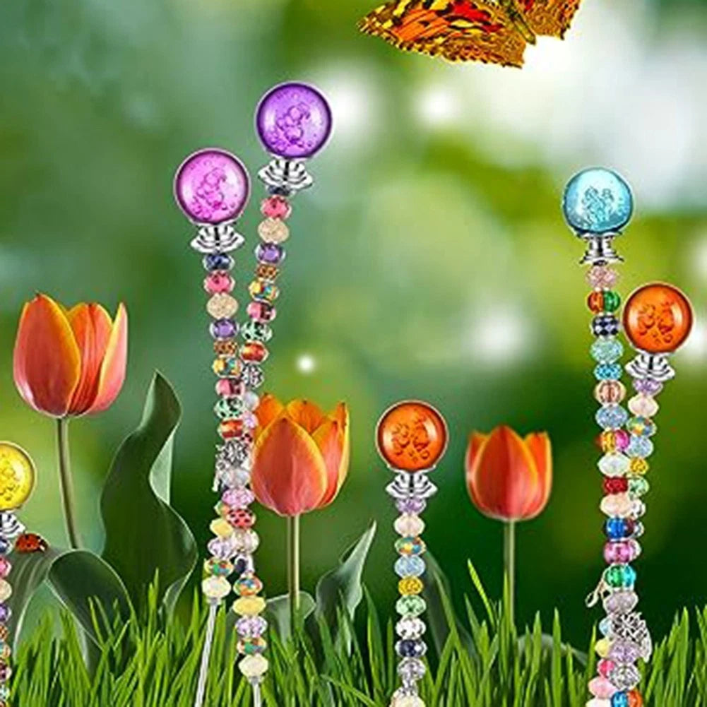 8 Piece Mini Garden Stakes Kit with Colorful Diamond Tops