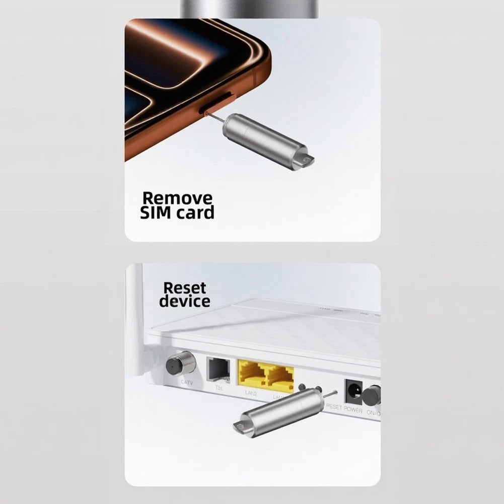 Portable Aluminum SIM Ejector and Earphone Cleaner with Keychain