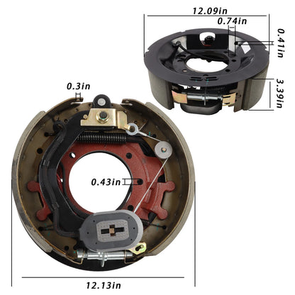 Electric Backing Plate for GD Trailer (8000-10000 lbs) 12-1/4x3-3/8"