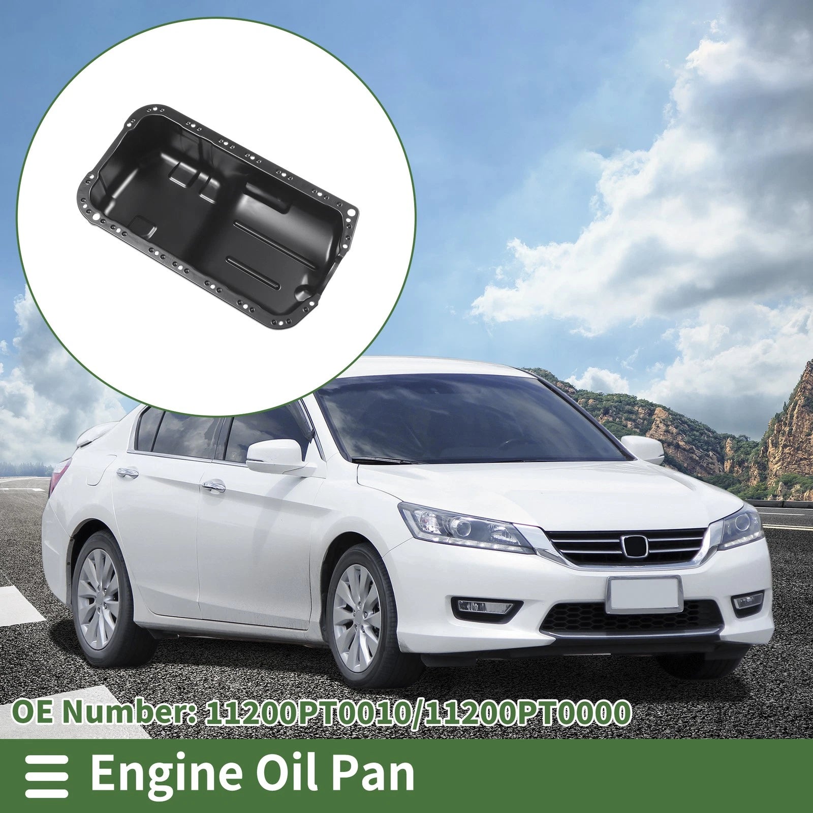Engine Oil Pan Replacement for Honda Accord (1990–1997) Iron Black