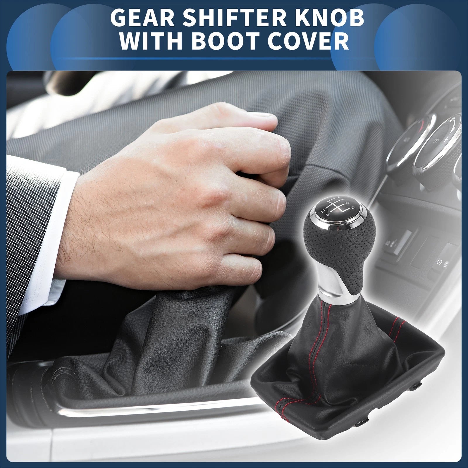 Manual Gear Shifter Knob with Cover Replacement for Audi A4 (2007–2015)