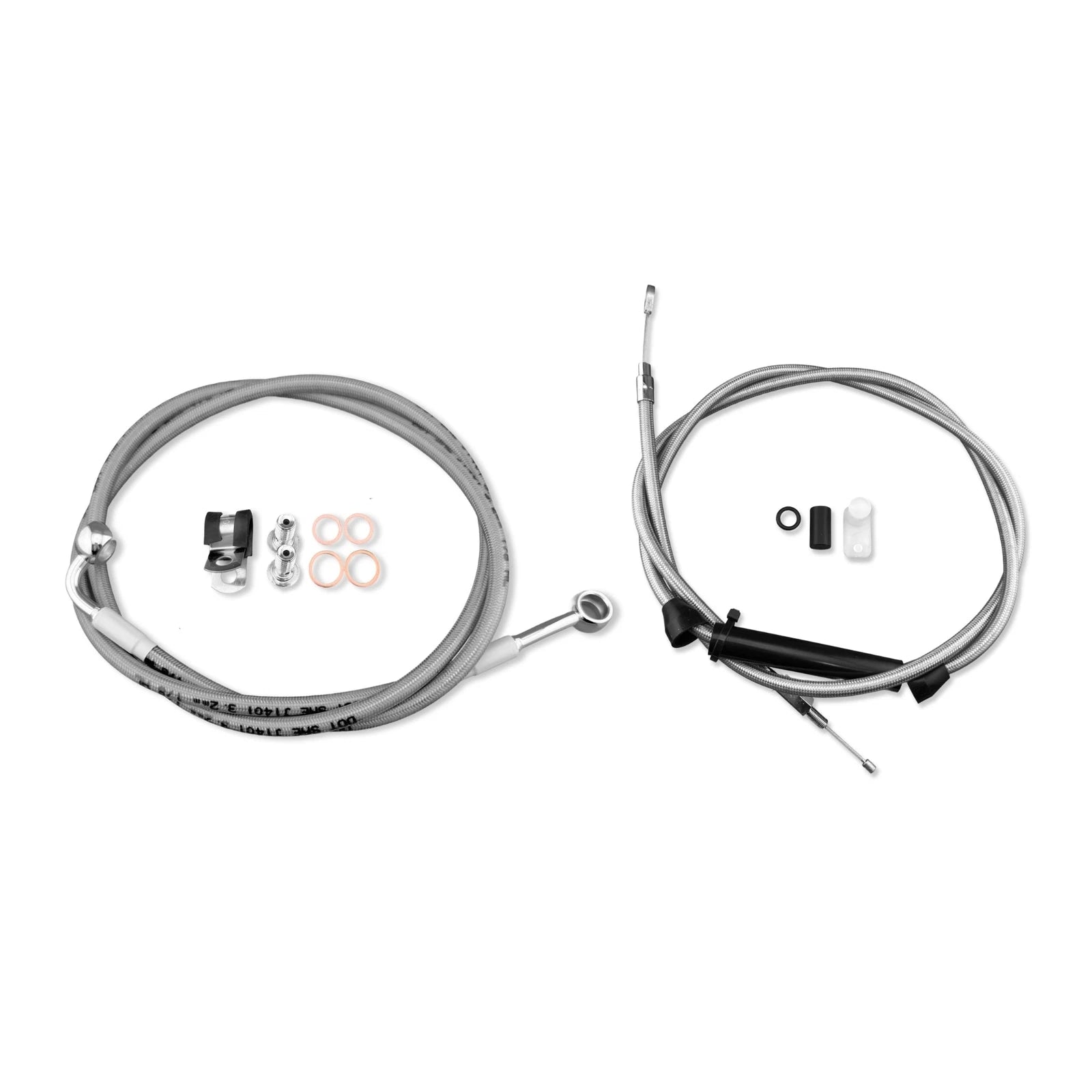 14" Chrome Brake Line Kit for Harley Softail (2016–2017) No ABS
