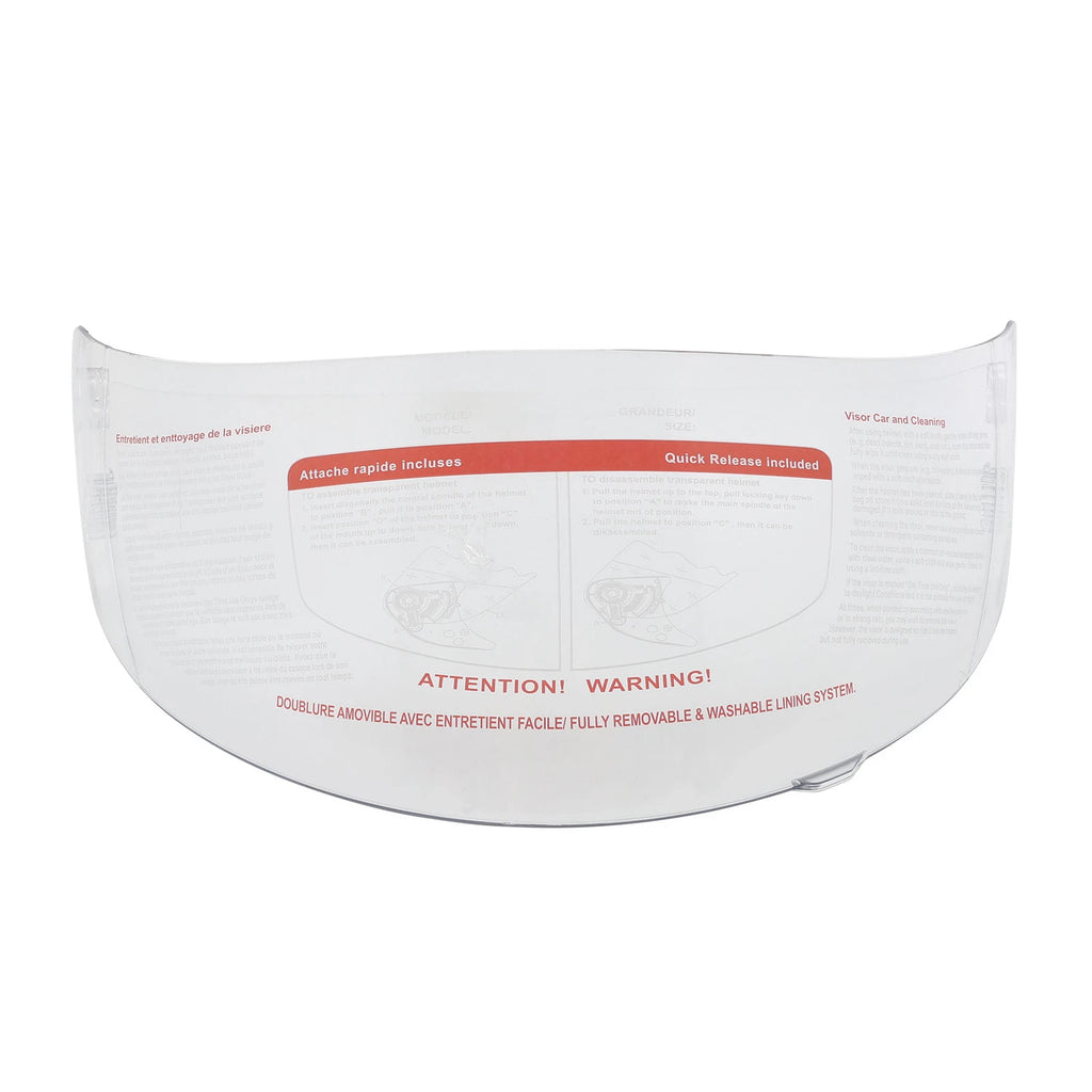 Clear Replacement Visor Shield for Fullface Helmet (Anti Scratch/Fog/UV)