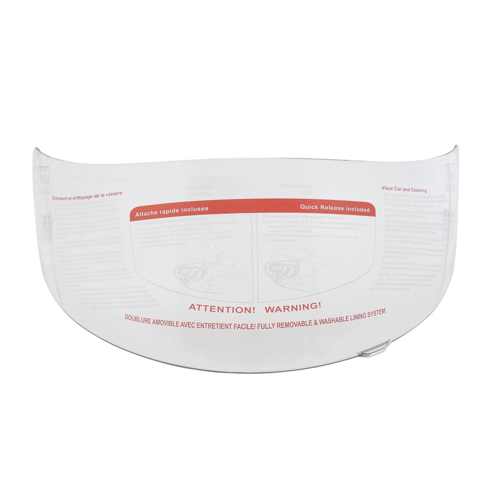 Clear Replacement Visor Shield for Fullface Helmet (Anti Scratch/Fog/UV)