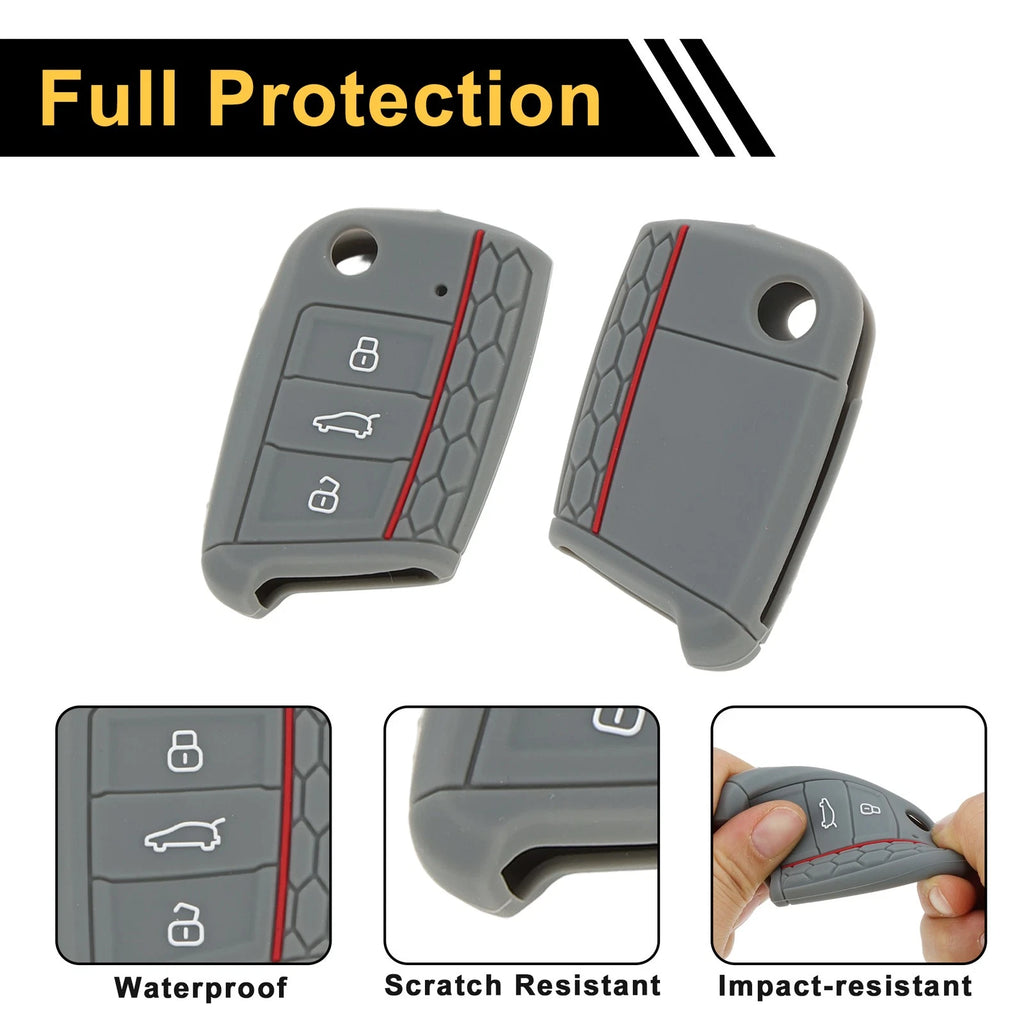 TPU Silicone Car Key Case for VW Golf 7 + Variant (2013–2020) - 3 Buttons