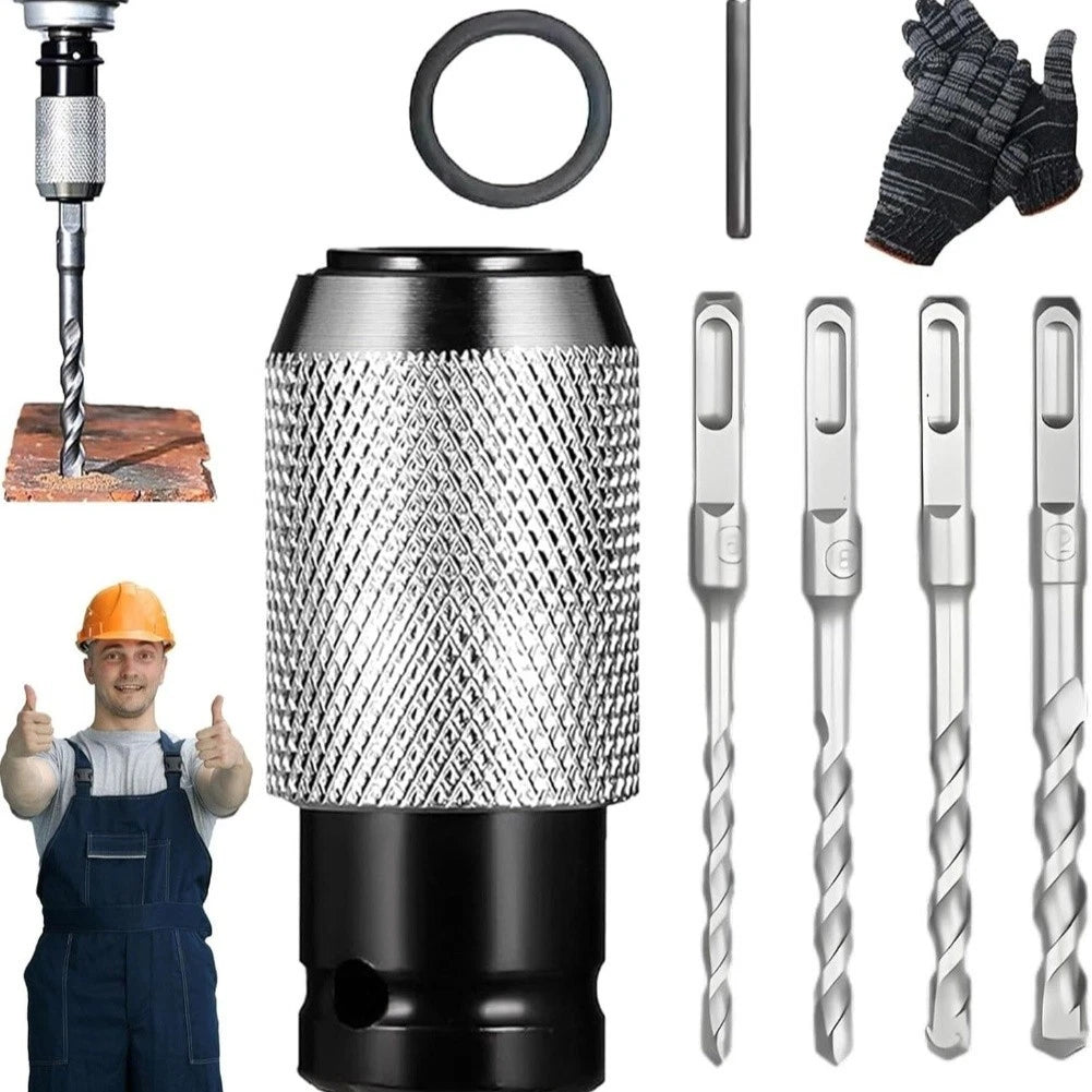 Set of 4 Rotary Hammer Drill Bits for Power Tool