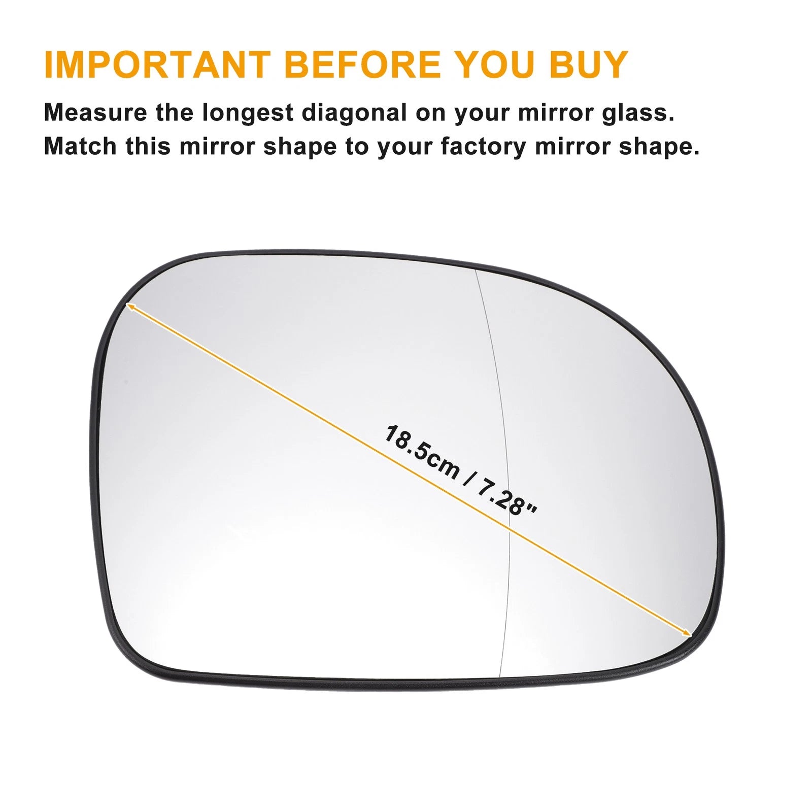 Right Side Mirror Glass Replacement with Heated Back for Mercedes Viano (2003–2010)