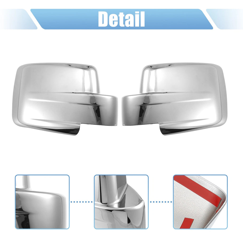 Pair Chrome Plated Full Mirror Covers for Jeep Patriot (2007–2017)