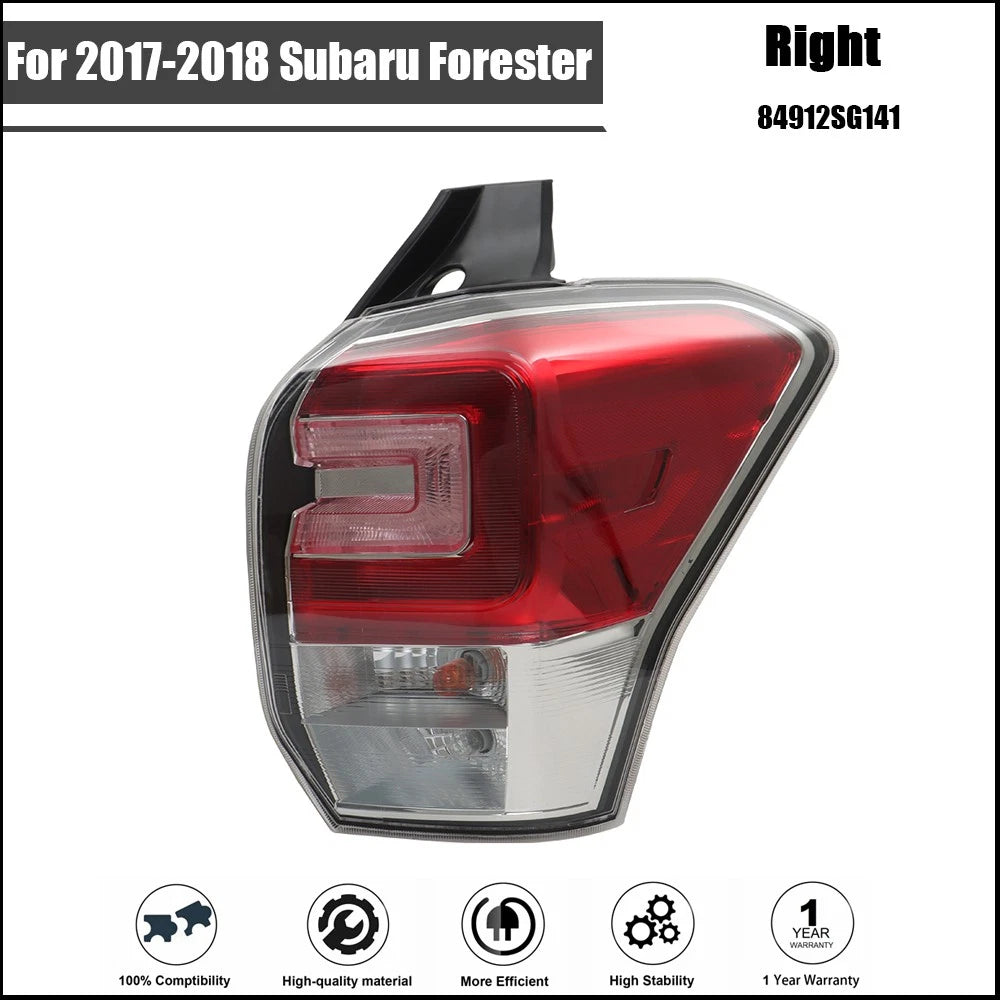 Tail Light Assembly Halogen Clear for Subaru Forester (2017–2018) Passenger Side