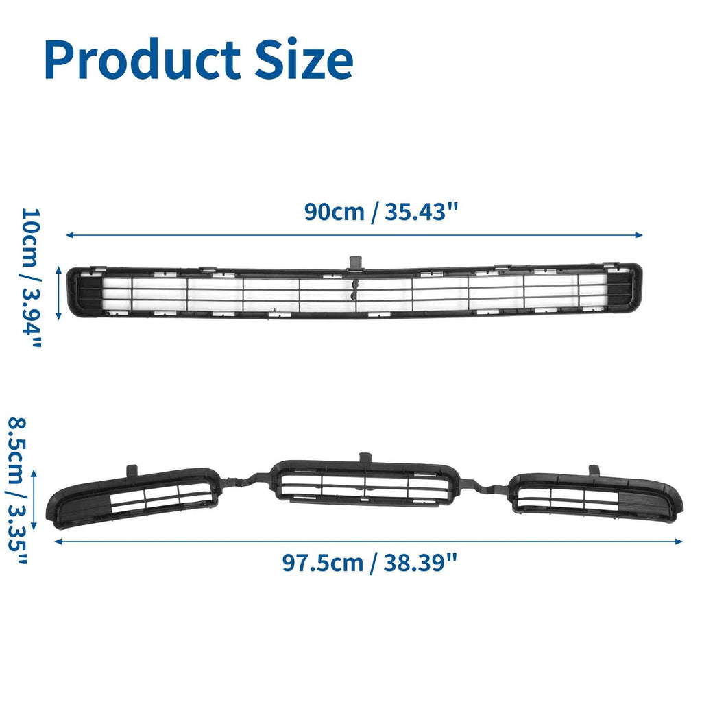 Front Lower Hood Bumper Grille Set for Toyota RAV4 (2006–2008) Black 2Pcs