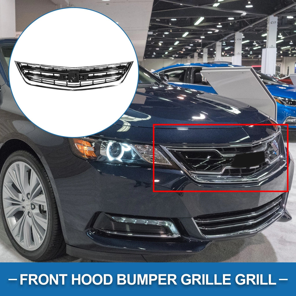Front Upper Hood Bumper Grille for Chevrolet Impala (2014–2020) Black