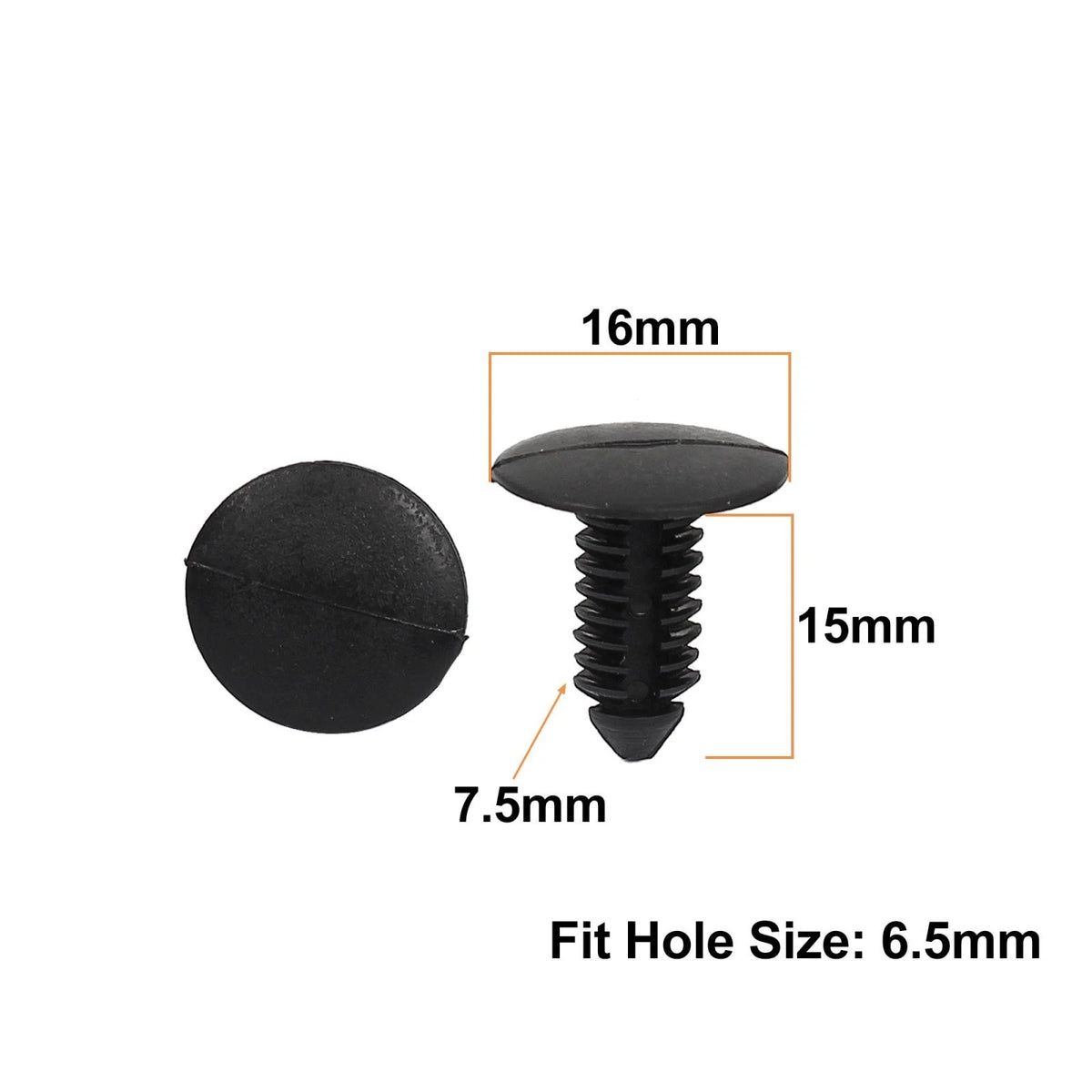 Set of 20 Plastic Car Bumper Fender Fir Tree Clips Rivets 8mm x 6mm