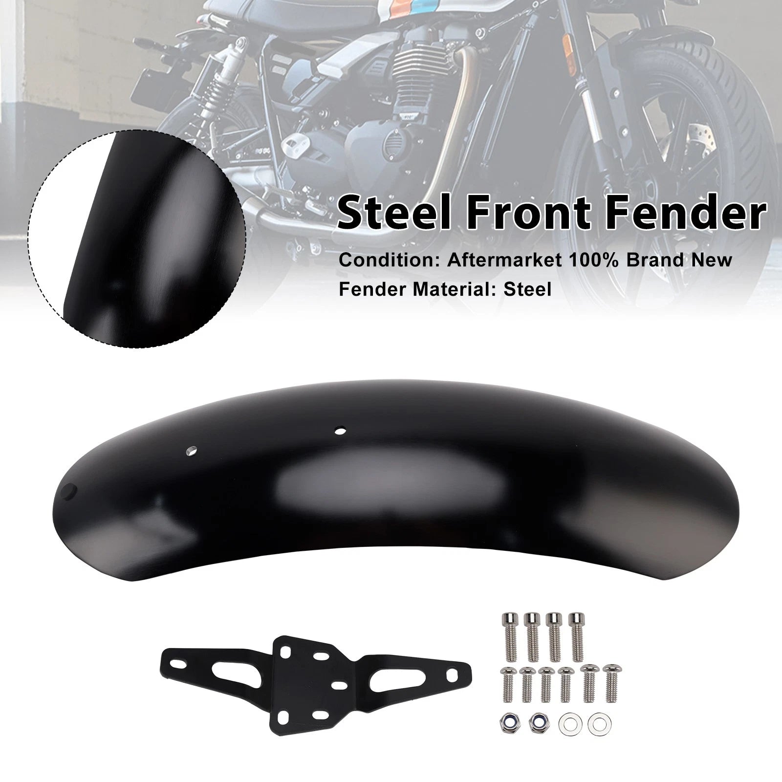 Steel Front Fender Mudguard for Street Scrambler 900, Speed Twin 900 (2017–2023)