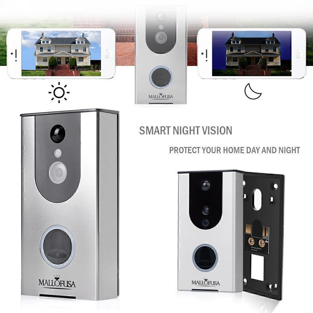 Wi-Fi Video Doorbell Camera for Wireless Installation (Battery Powered)