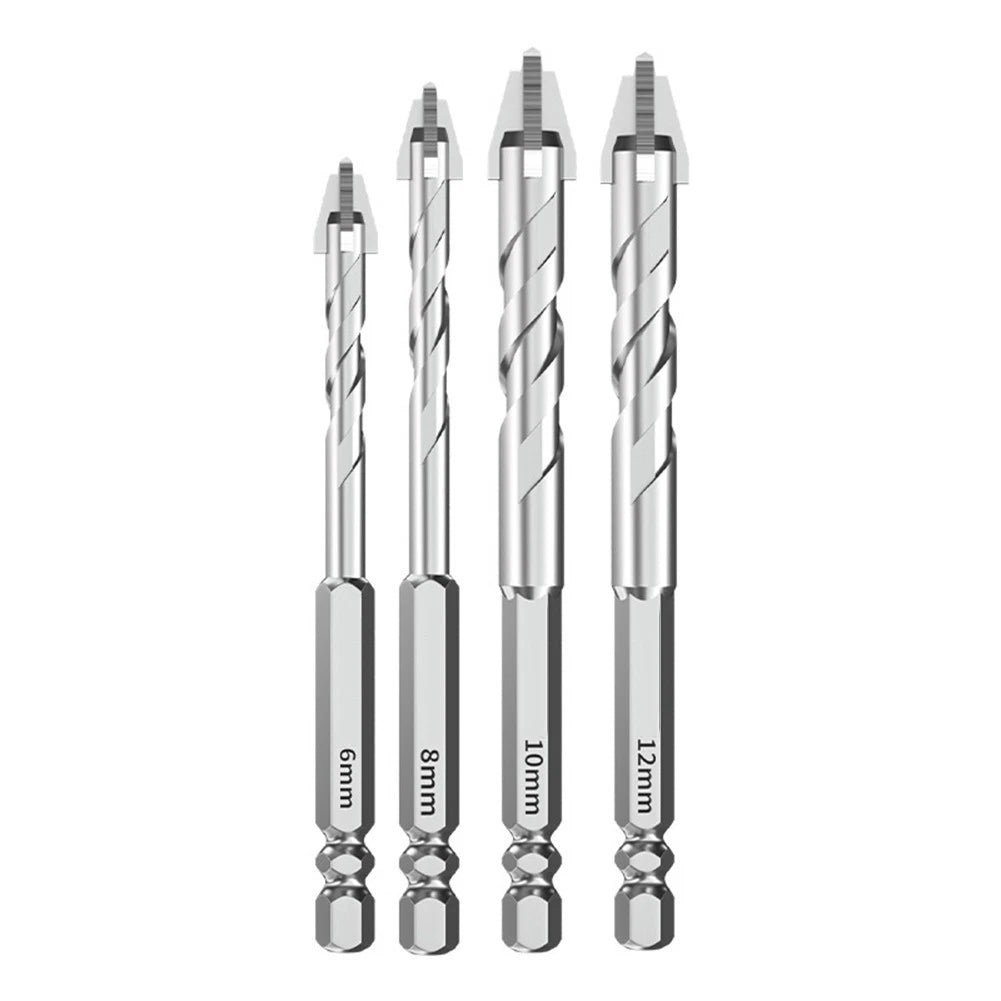 4-Piece 9 Blade Drill Bit Set for Concrete and Tiles