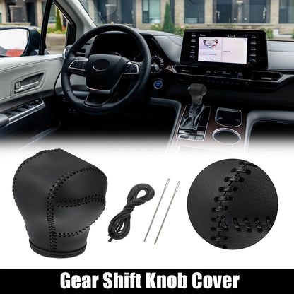 Gear Shift Knob Cover Trim for Toyota Sienna (2021–2022) w Black Stitches