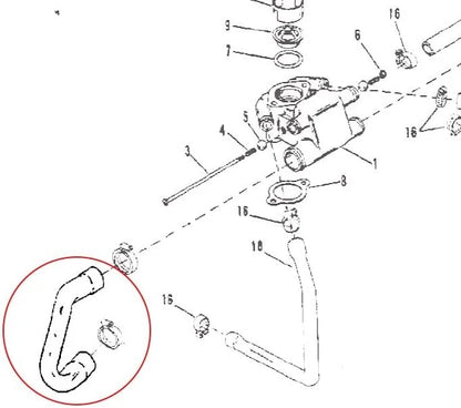 Molded Hose for MerCruiser 7.4L 8.2L V8 GM (32-897181, 18-70934, 9-44051)