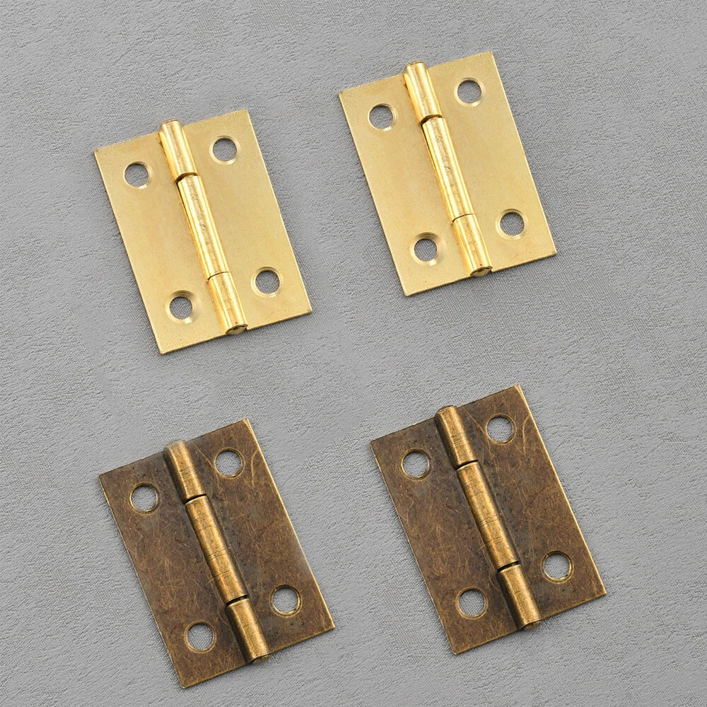 6X Antique Cabinet Hinges for Wooden Box Toolbox Cupboard (38mm x 27mm)