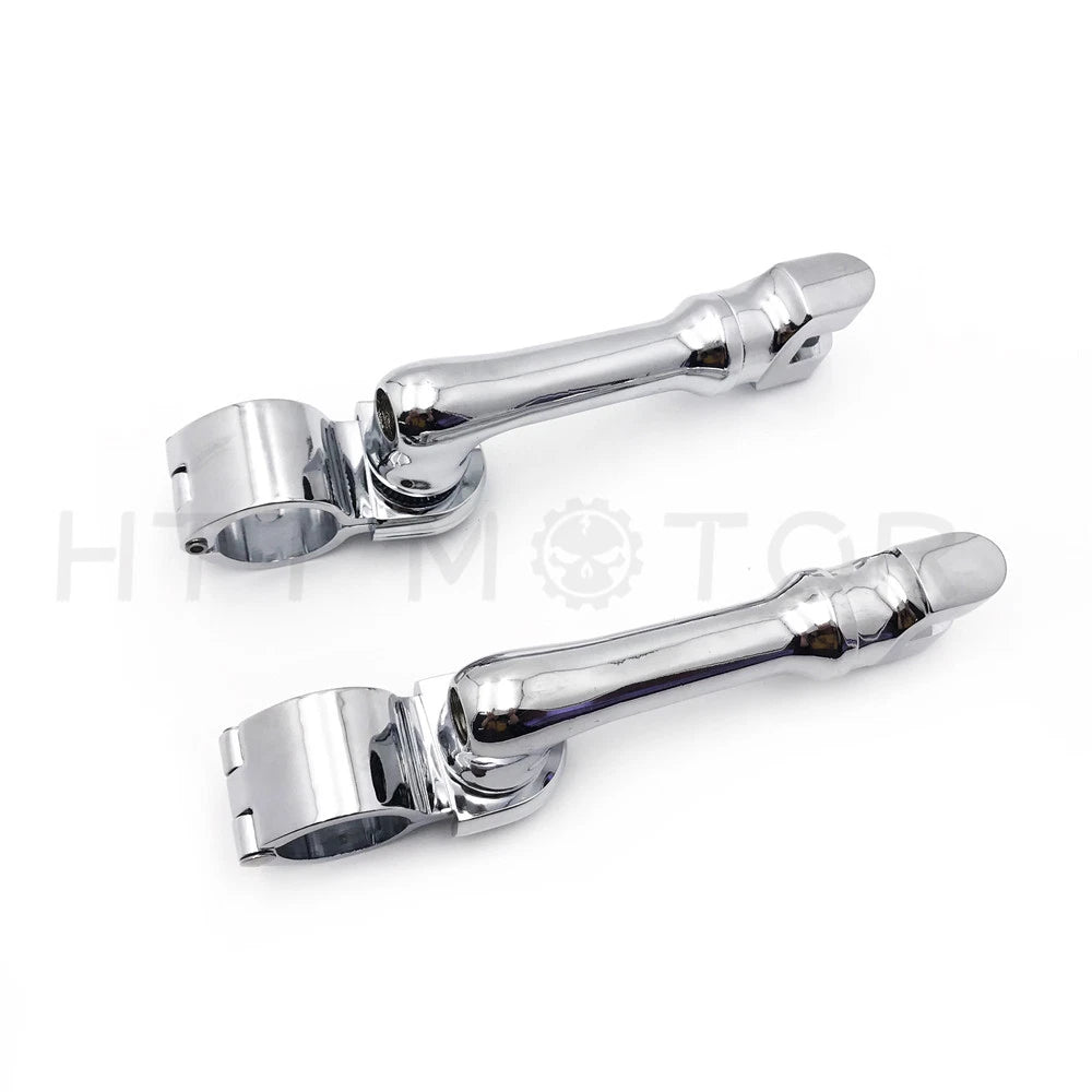Chrome Engine Guards for Harley (1.25" Clamp, Longhorn Offset Foot Pegs)