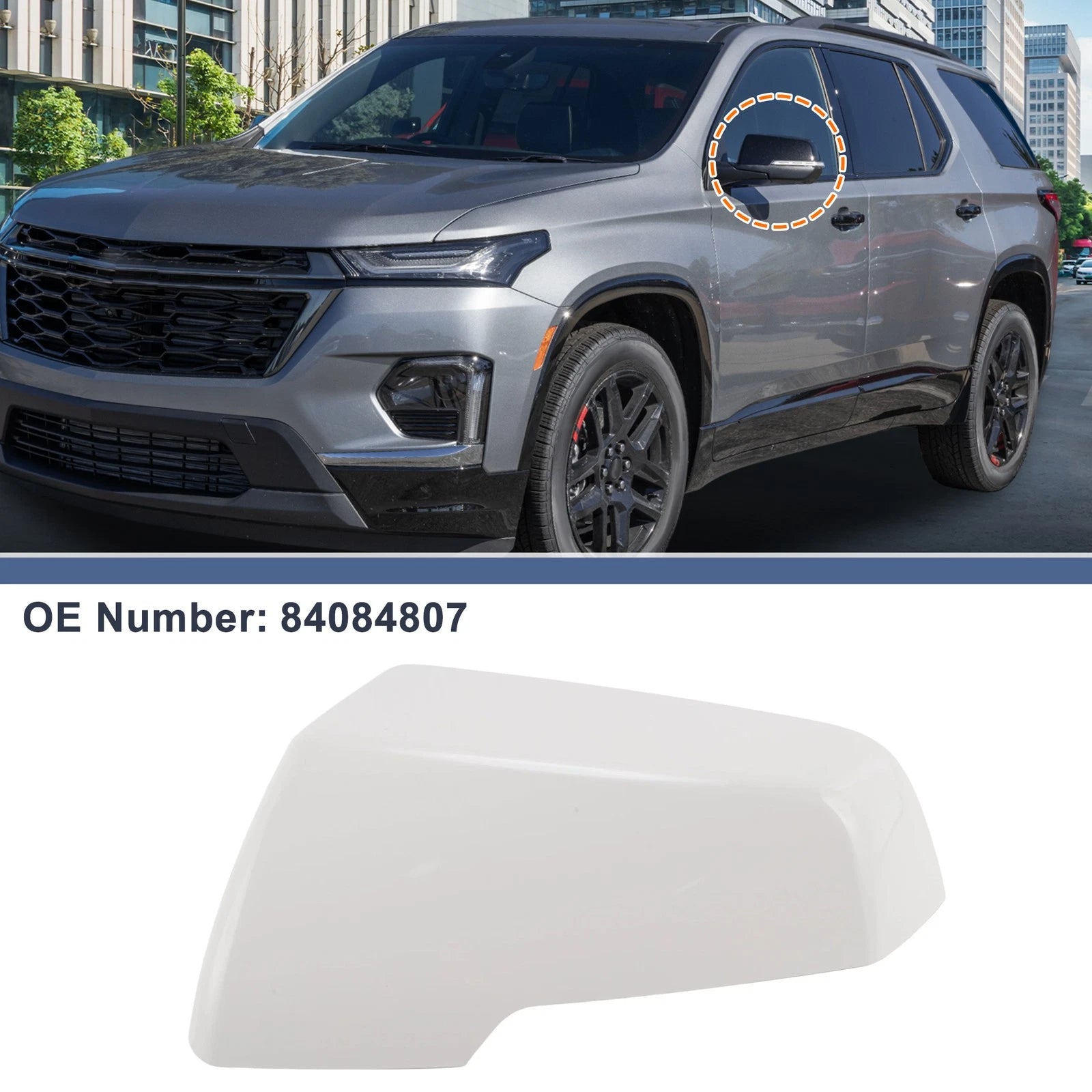 Left Driver Side Rearview Mirror Cover Cap for Chevy Traverse (2018–2024)
