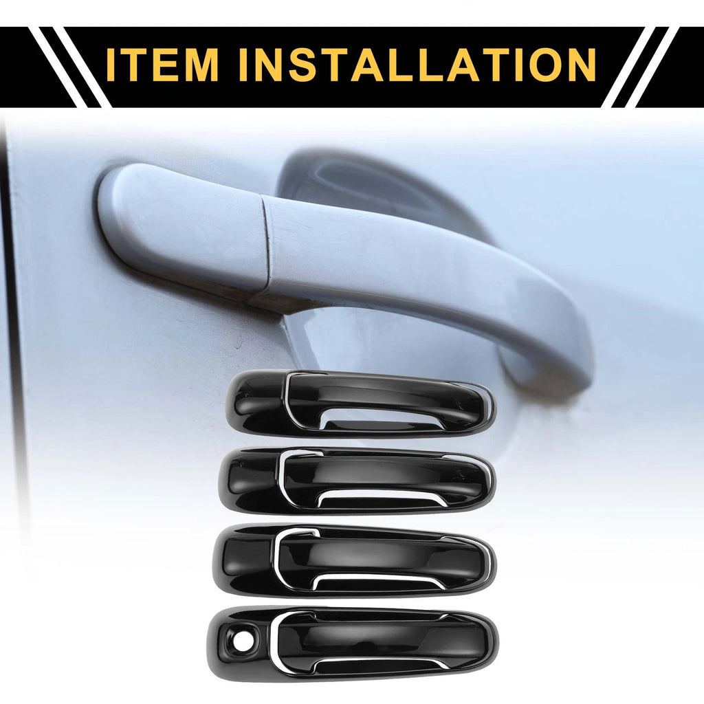 Set Car Door Handle Protector Glossy Black for Dodge Ram 1500 (2002–2008)