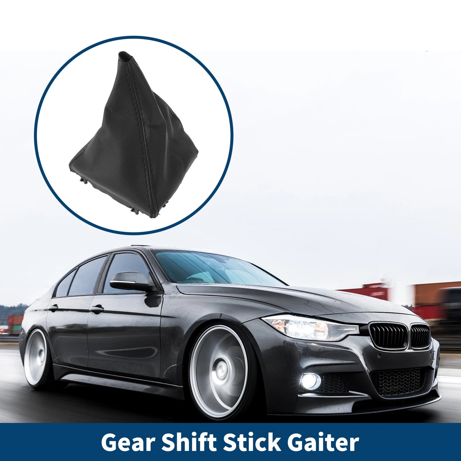 Gear Shift Stick Gaiter Black Leather Replacement for BMW F30 F31 (2012–2018)
