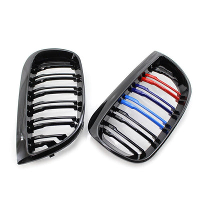 Gloss Black Double Slat Front Kidney Grille for BMW 1-Series (2004–2007)