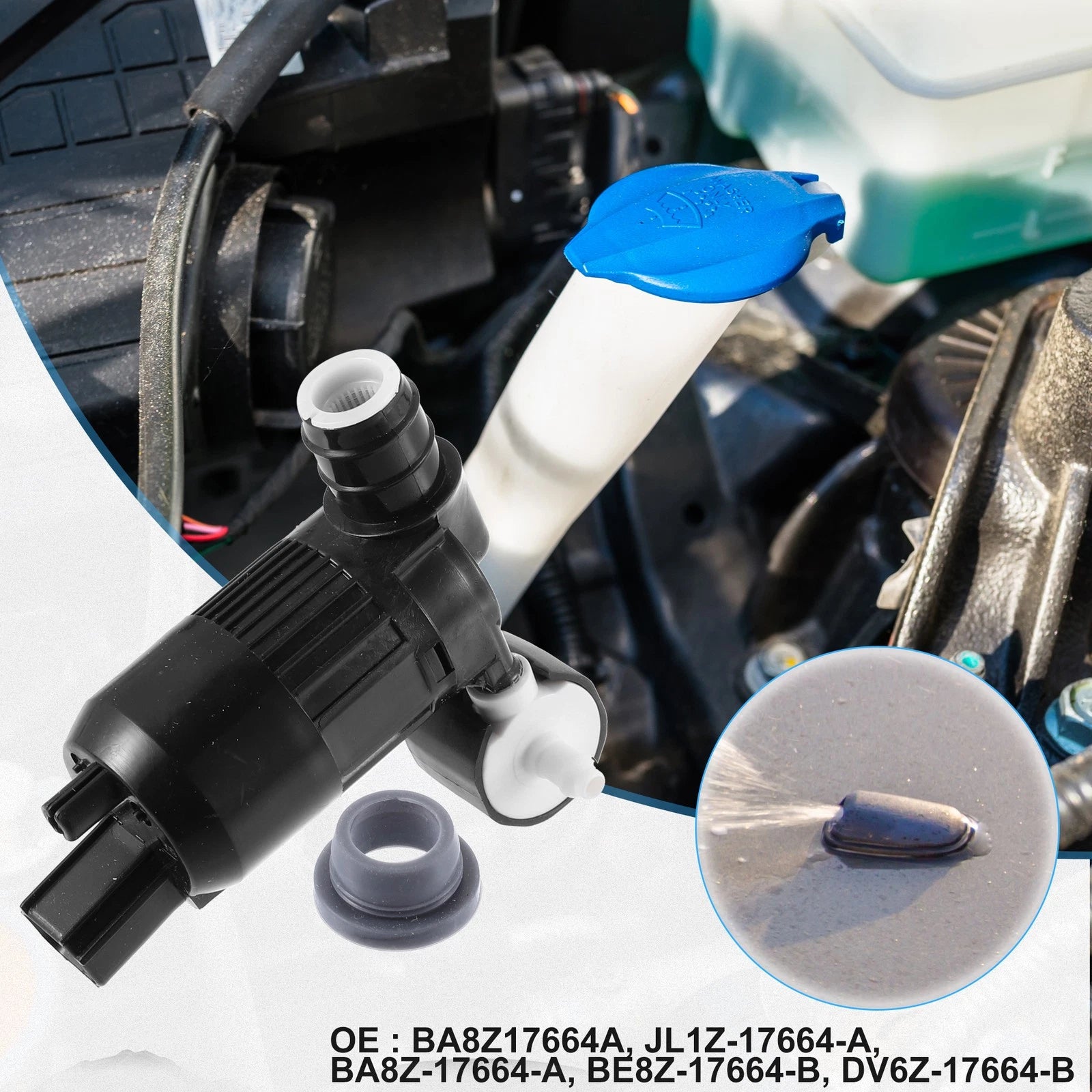 Windshield Washer Pump Replacement for Ford Edge Lincoln MKT (2007–2019)