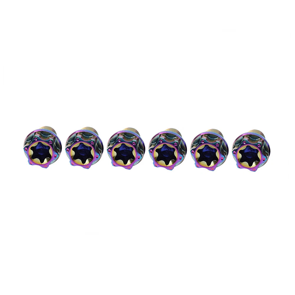 6X M8x20mm Titanium Torx Head Flange Bolts for Motorcycle Bike