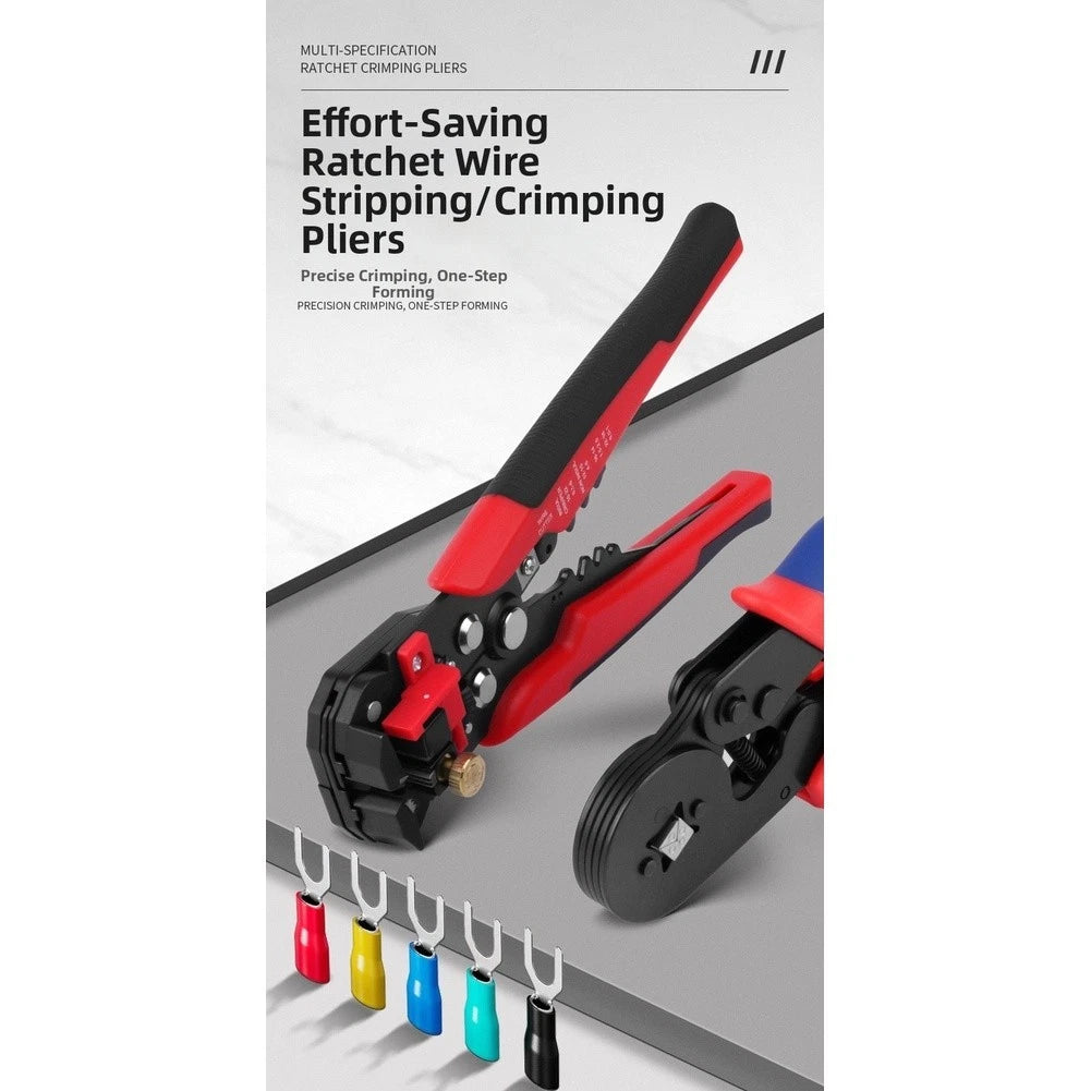Ratcheting Crimping Pliers for Automotive Wire Terminals