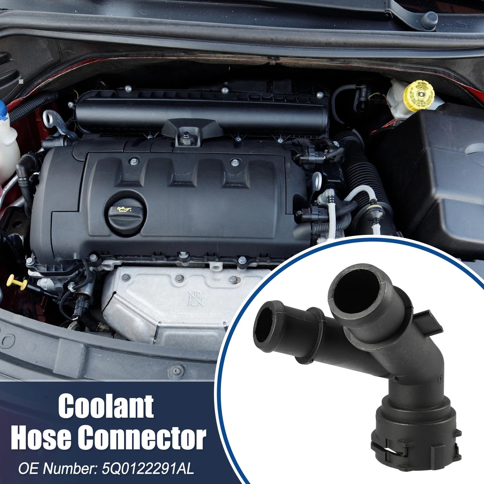 2Pcs Coolant Pipe Hose Flange Replacement for Volkswagen Golf (2015–2021)
