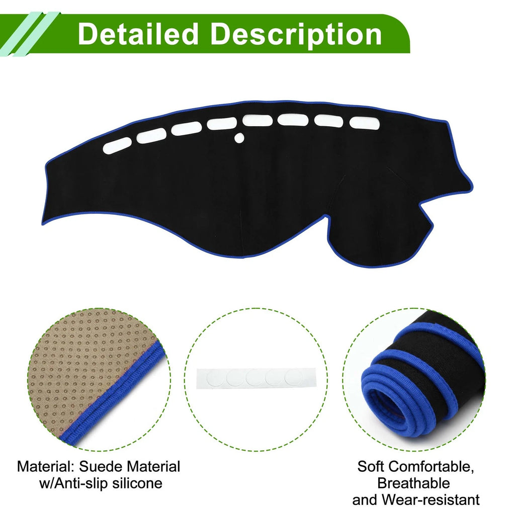 Dashboard Cover Mat for Honda Odyssey (2009–2014) Black Blue