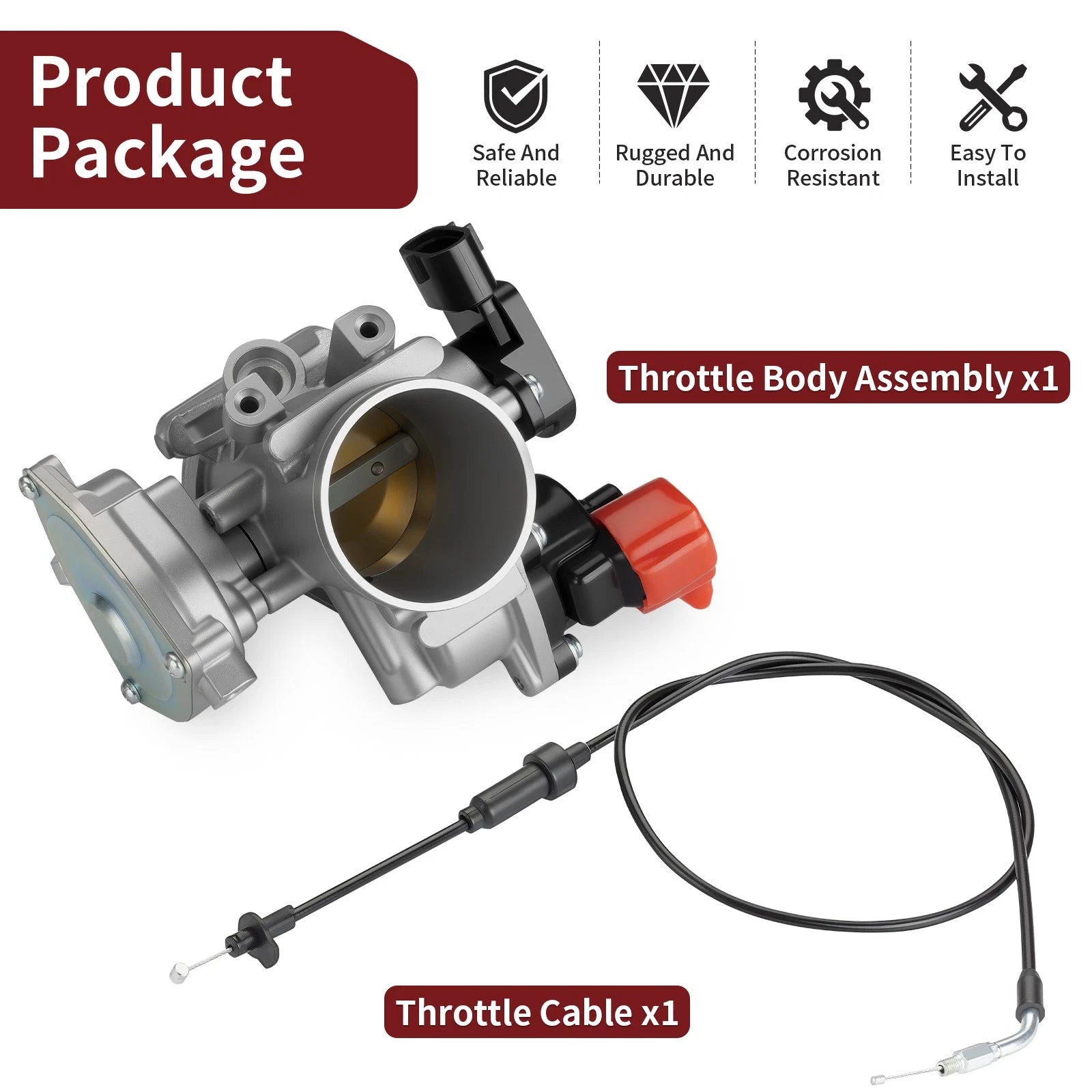 Throttle Body & Cable for Polaris Sportsman 550 X2 550 (2010–2011) 3131704 7081576