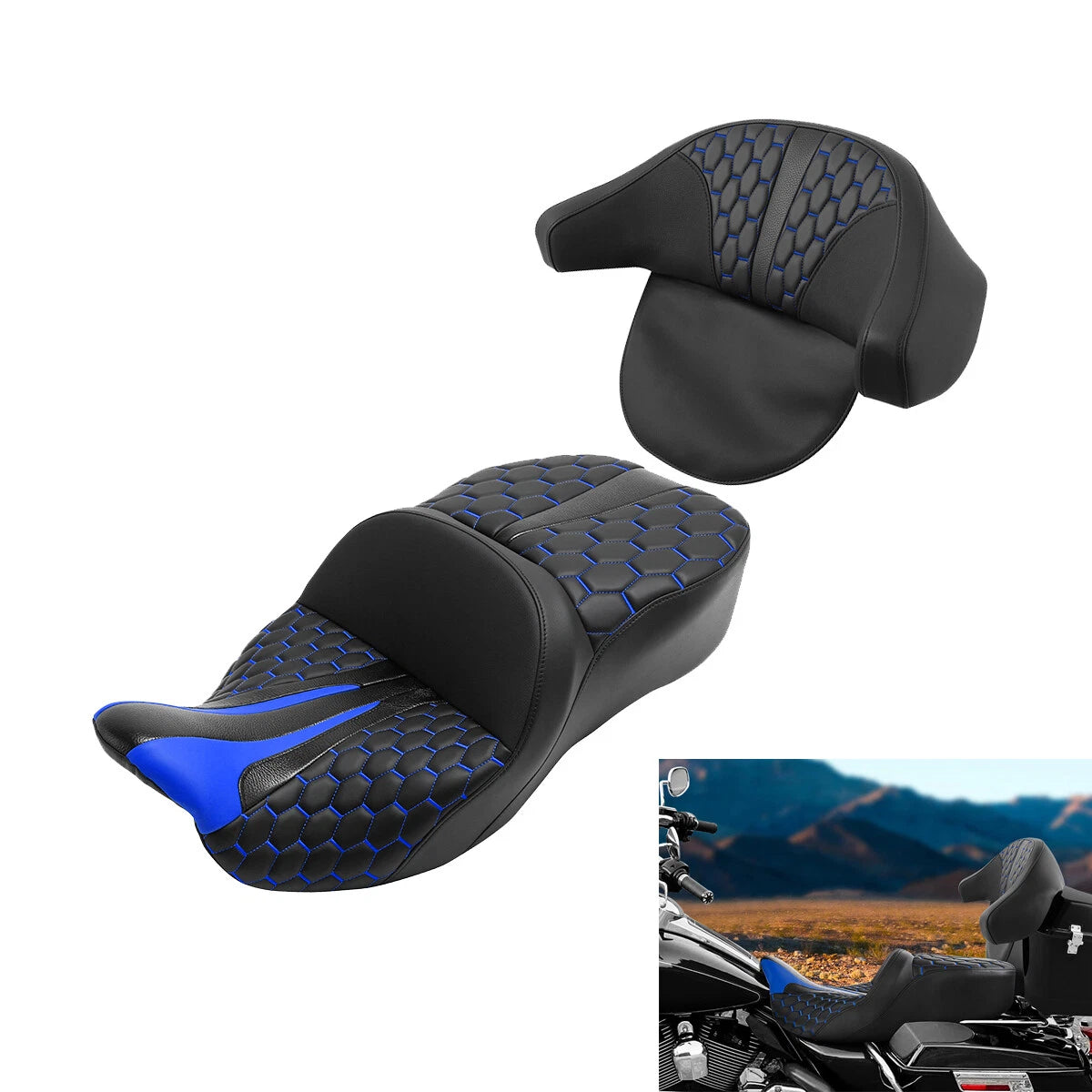 Seat Backrest Pad for Harley Electra Road Glide (2009–2013)