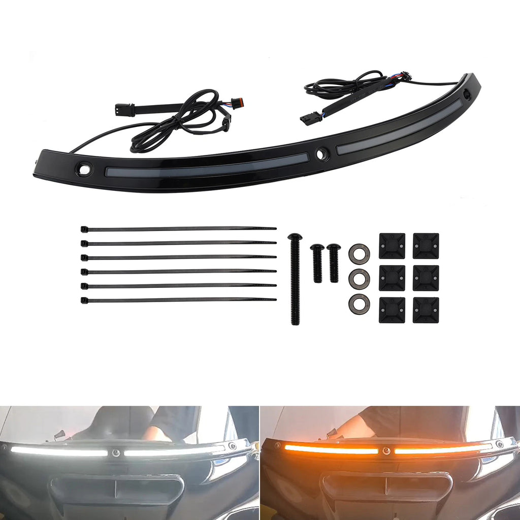 LED Running Turn Signal Light Windshield Trim for Electra Glide (2014–Present)