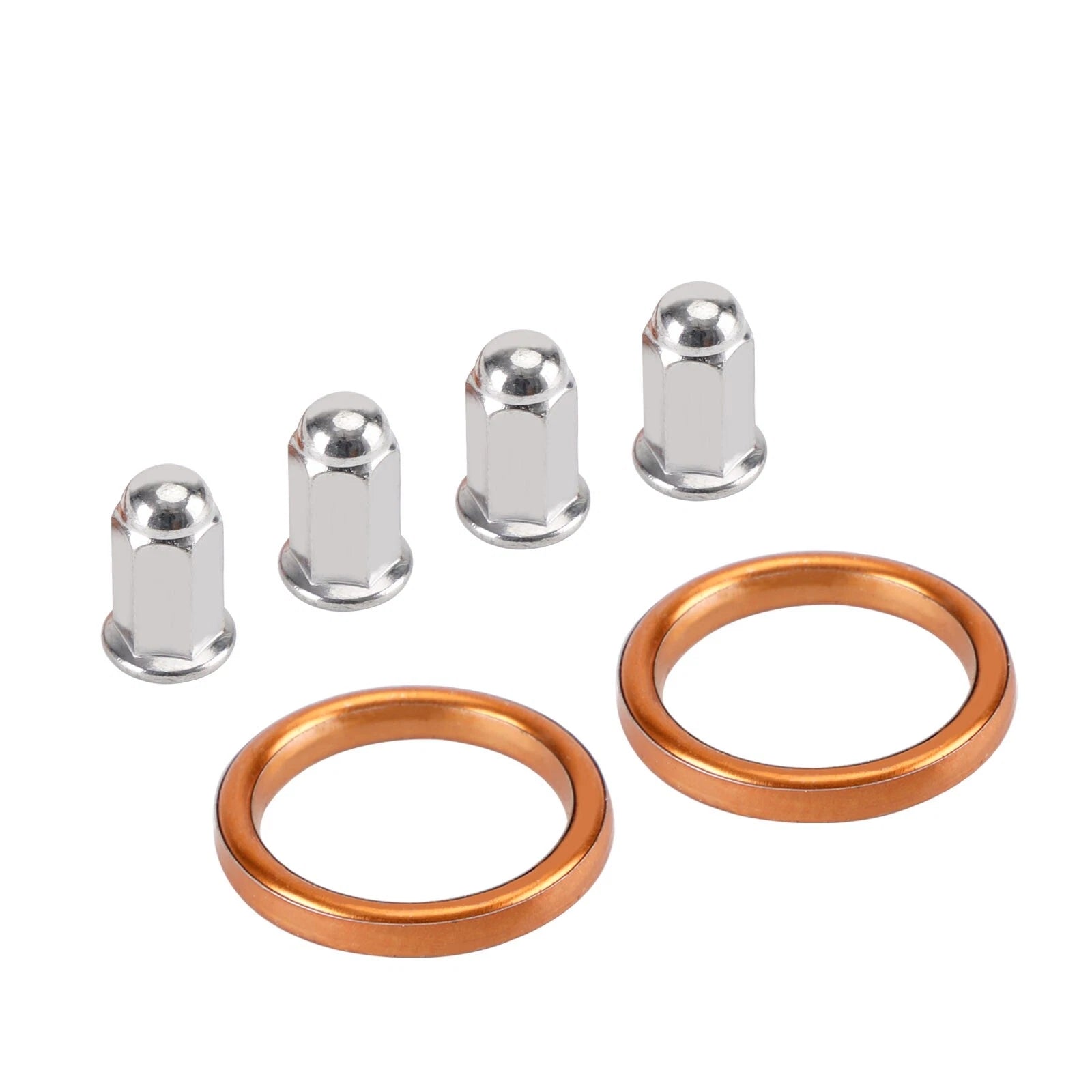 Set of 6 Exhaust Gaskets & 12 Cap Nuts for Honda Valkyrie GL1500C/D