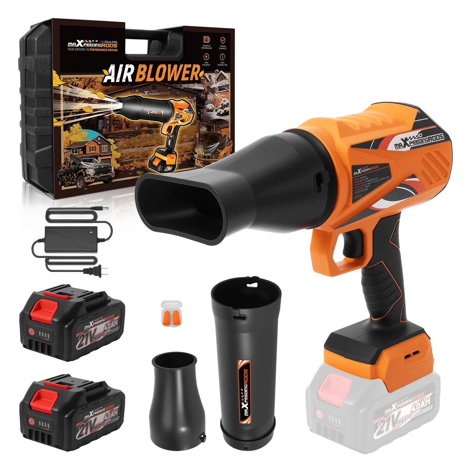3X Nozzle Cordless Leaf Blower for (21V, 550CFM, 120MPH)