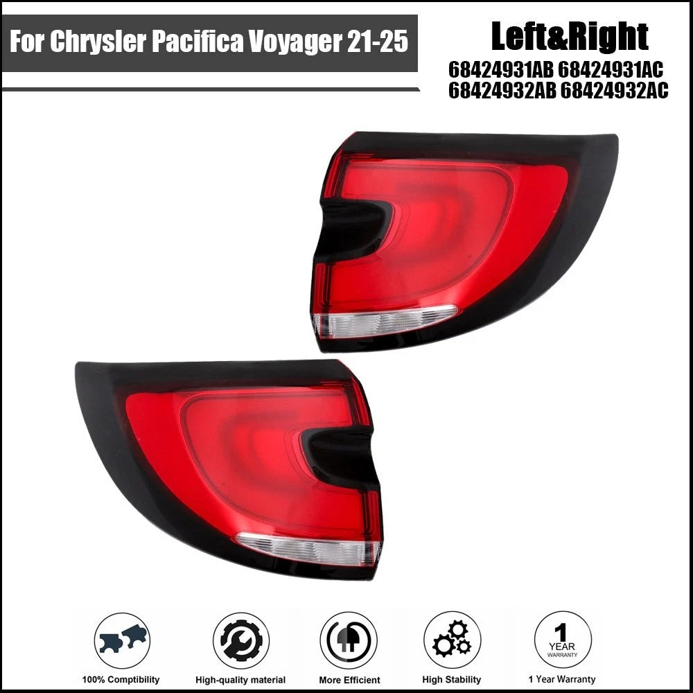 Set of 2 LED Tail Lights for Chrysler Pacifica Voyager (2021–2025)