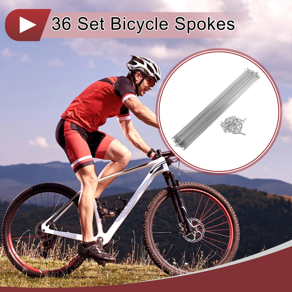 Bicycle Spokes Set 249mm Steel Galvanized No.45 for 36 Spoke Wheels (—)