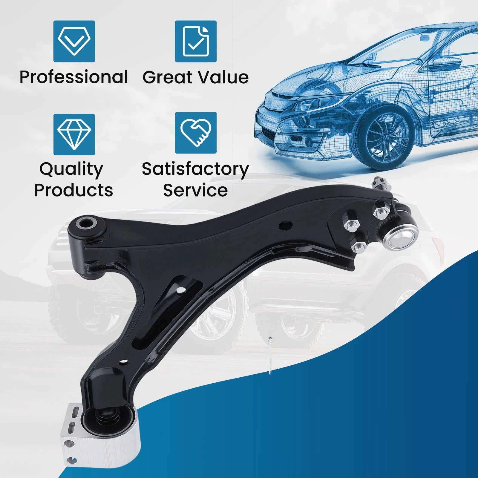 Front Lower Left Control Arm w/Ball Joint for Chevy Equinox Torrent (2005–2009)