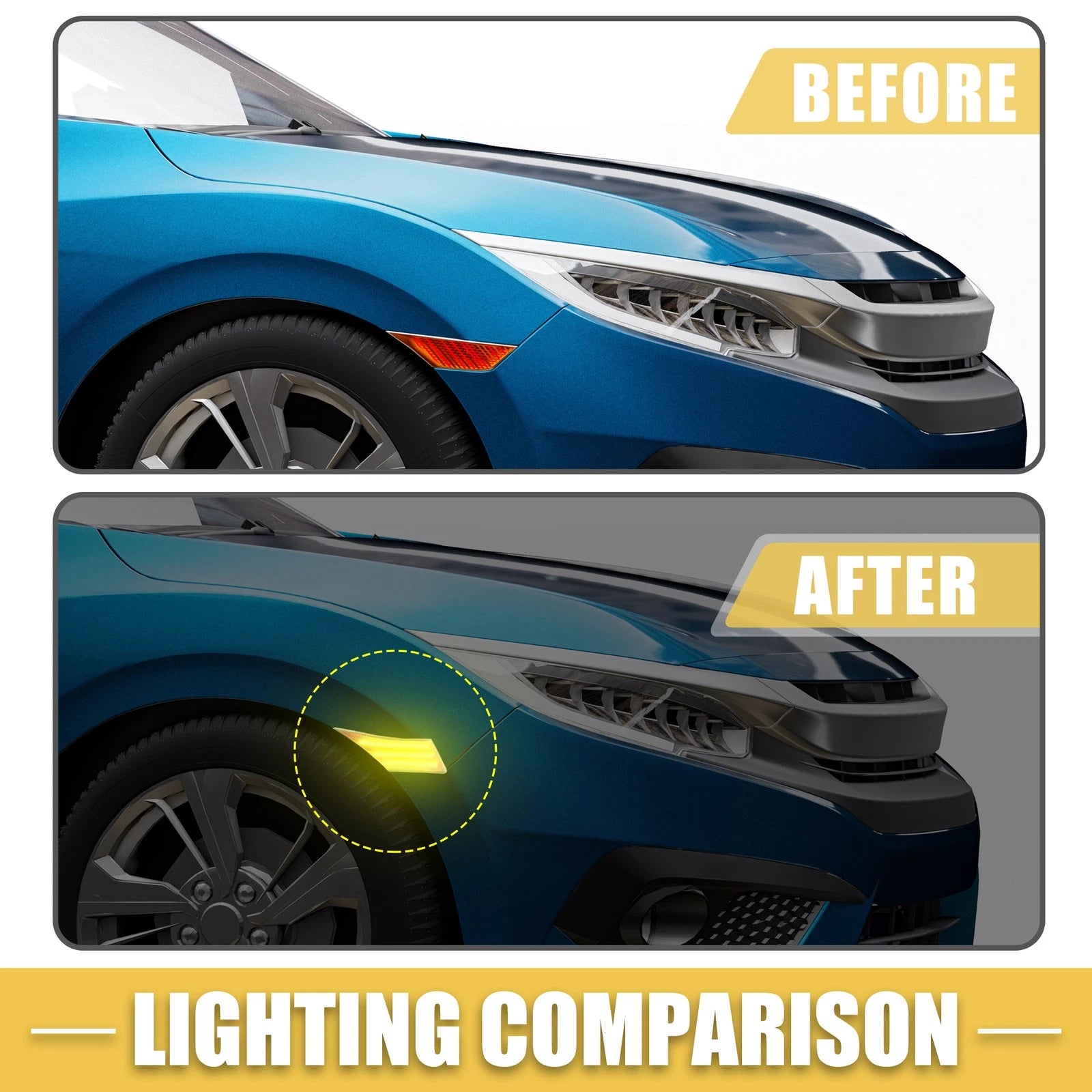 Front LED Side Marker Light for Scion FR-S Amber Clear (2013–2016)