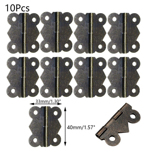 10x Butterfly Hinge for Vintage Jewelry Box (33mm x 40mm)