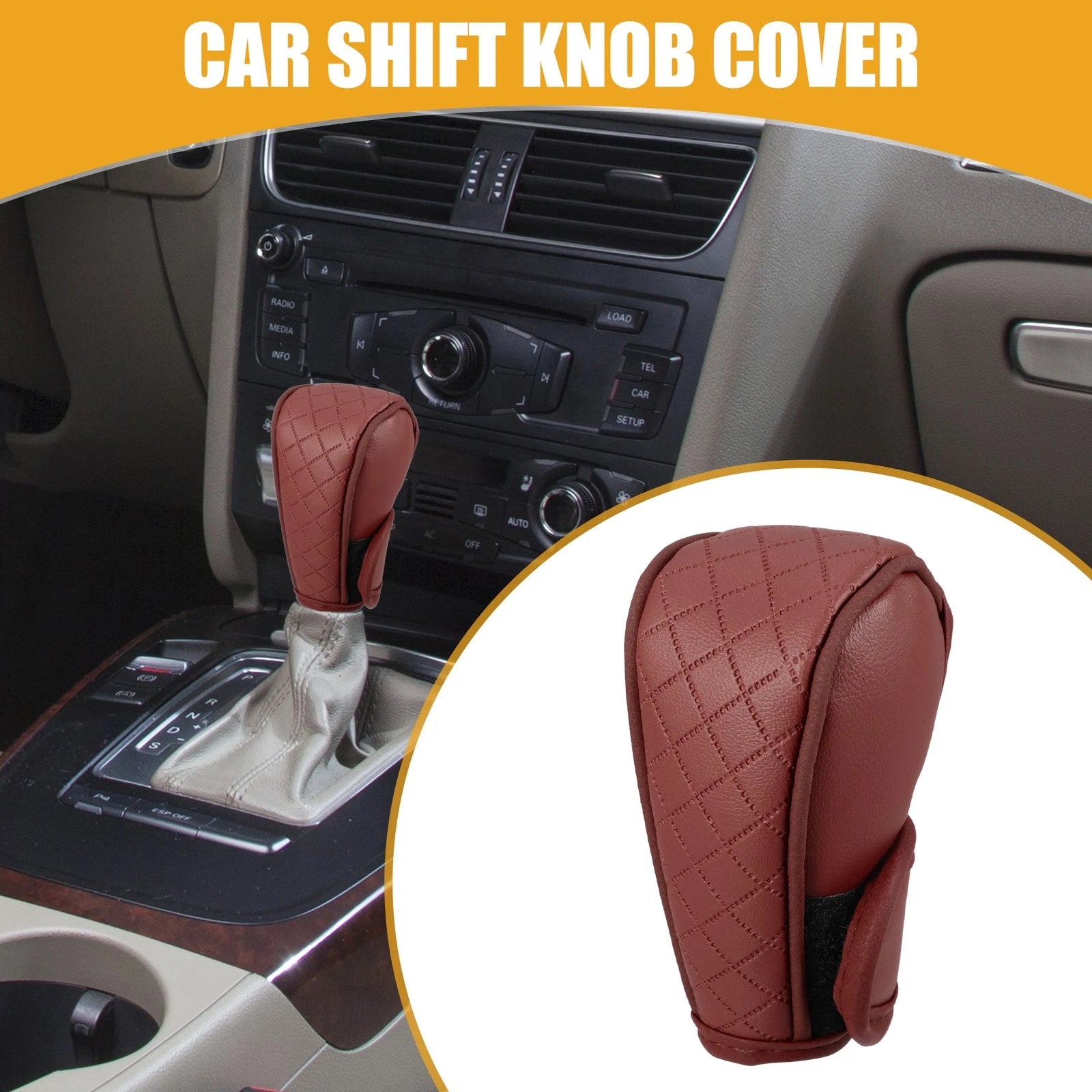 Shift Knob Cover for Universal Automatic Gear (1 Pcs) - Wine Red