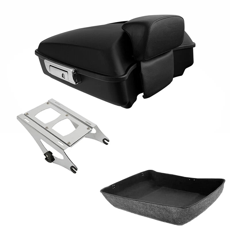 Matte Chopped Trunk Backrest Rack for Harley Touring Road Glide (2014–2026)