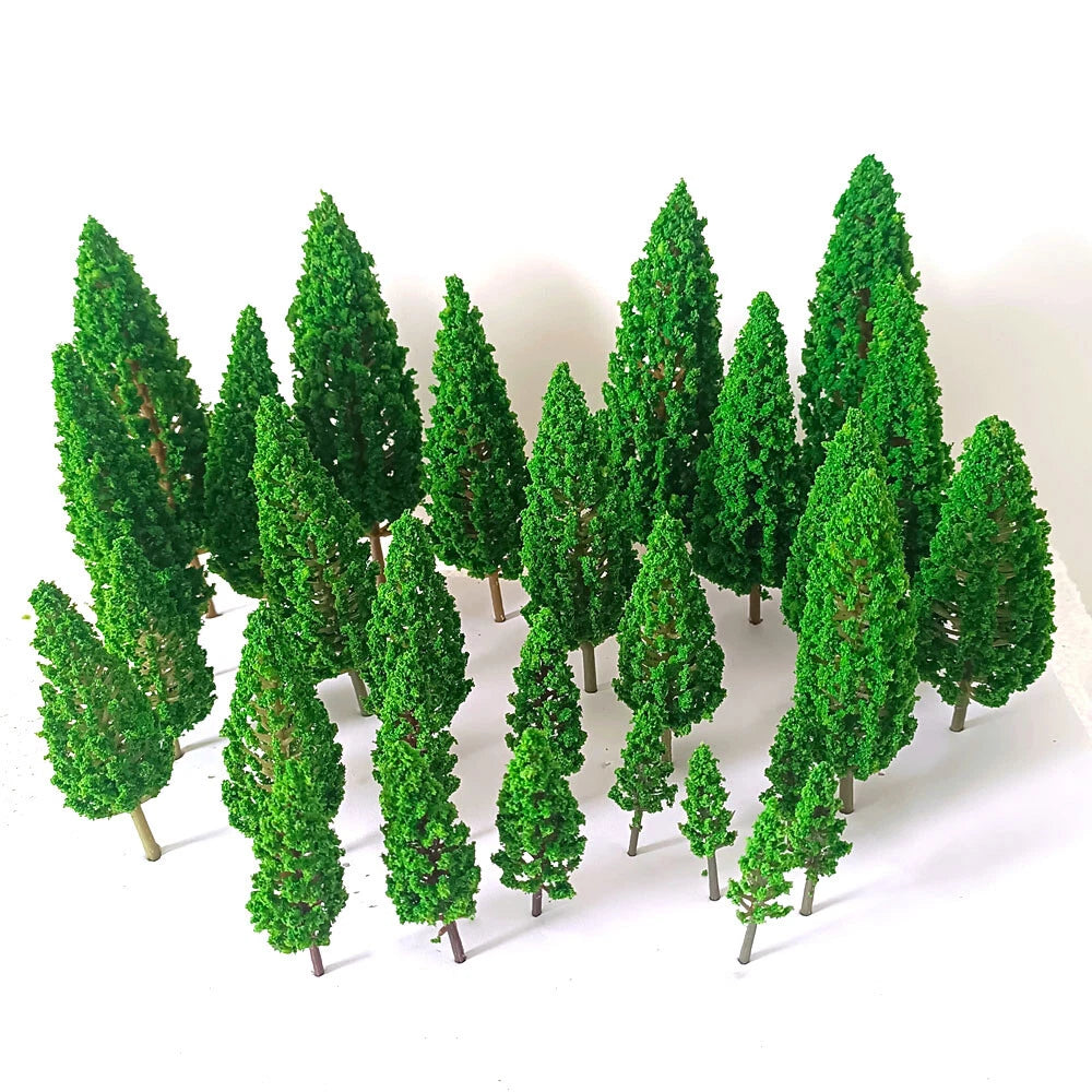 30Pcs Mix Size Tree Model Train Railroad Wargame Diorama Scenery Landscape Scale