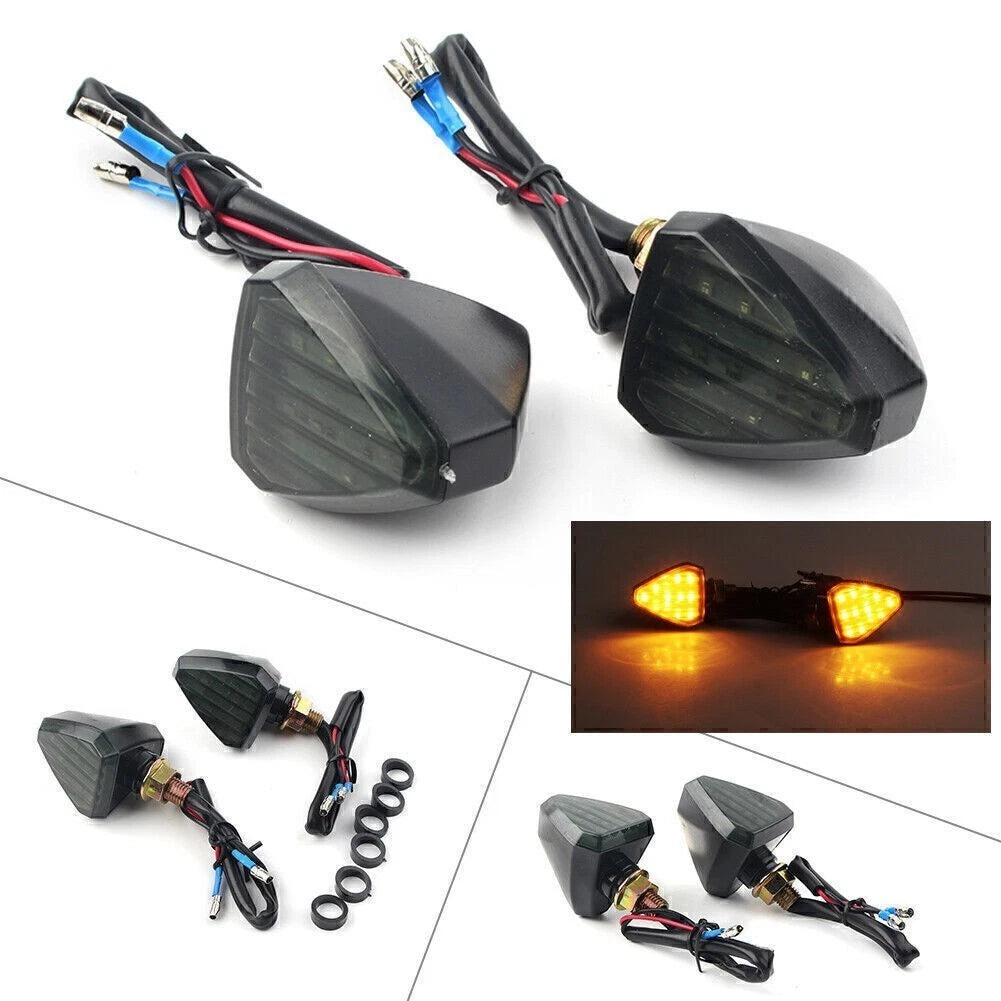 2X Amber LED Turn Signal Lights for Universal Motorcycle (Bobber)