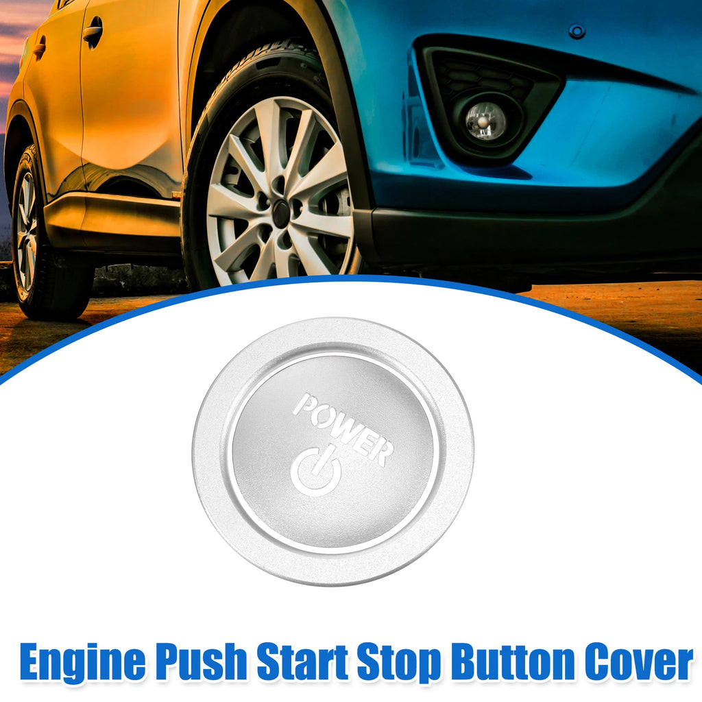 Push Start Stop Button Cover Trim Ring for Toyota (Silver Tone)