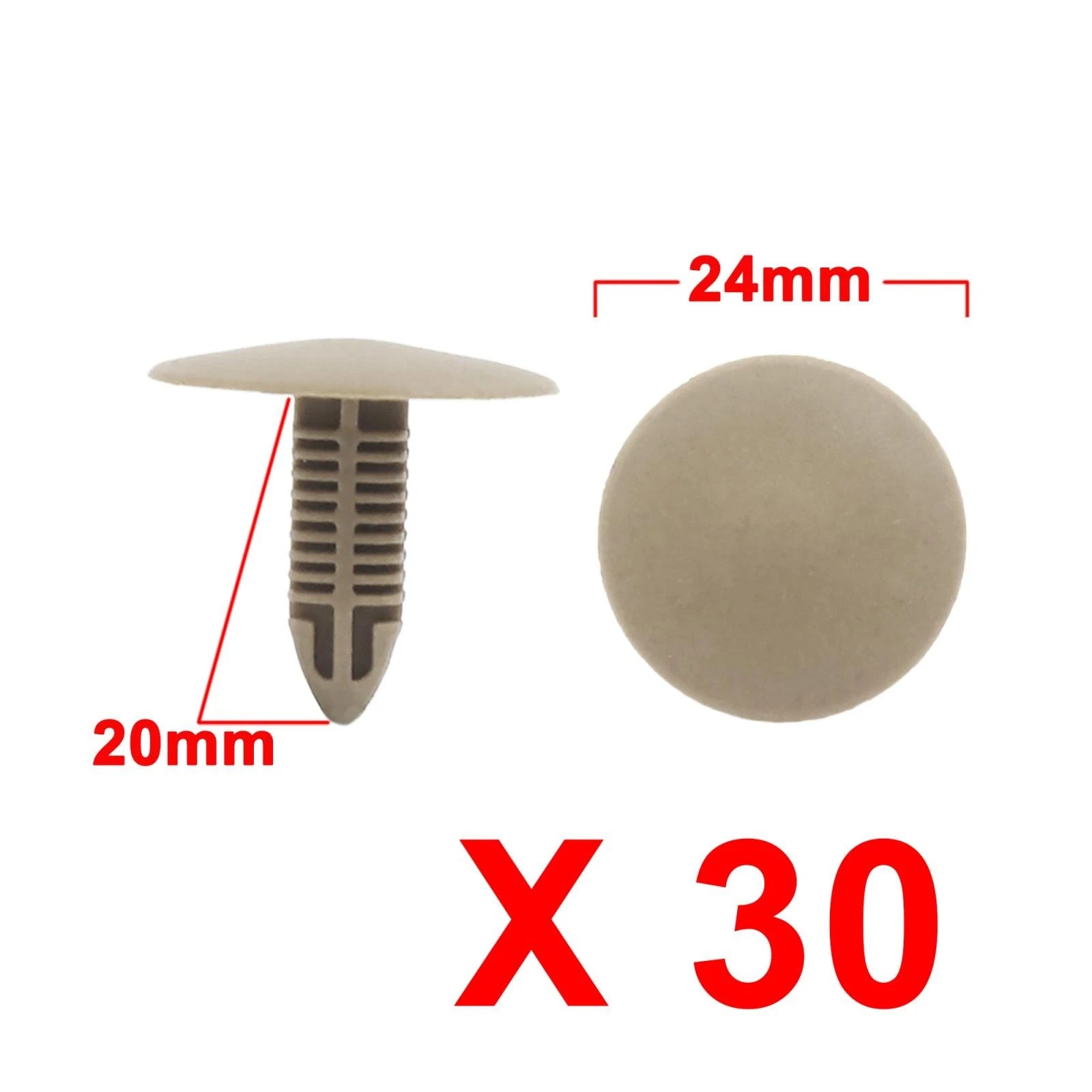30pcs Car Interior Clips for Universal Use (7.5x7mm)